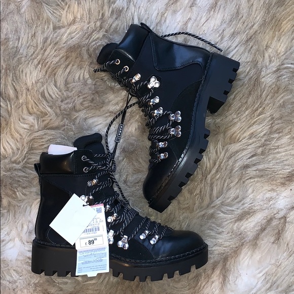 Zara Limited Edition Combat Boots Bnwt 